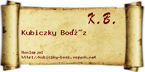 Kubiczky Boáz névjegykártya